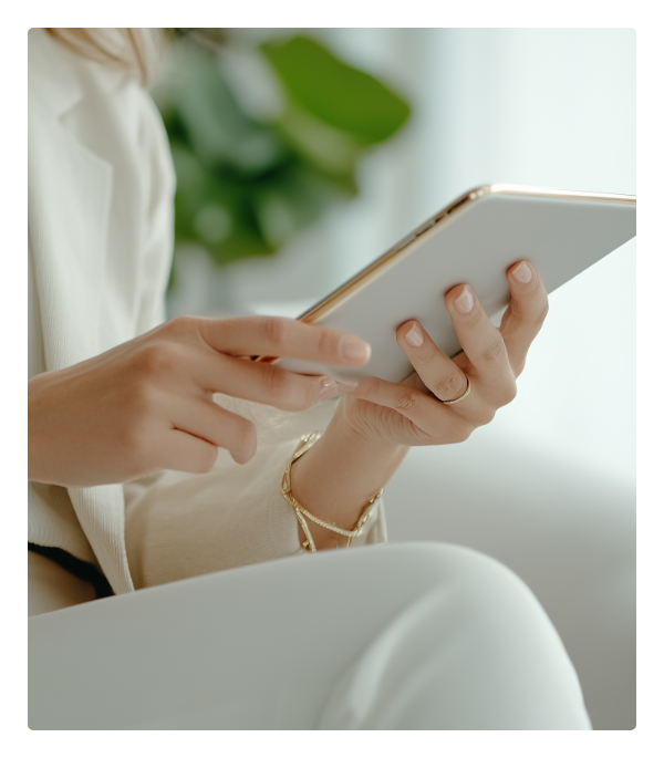 Patient completing hormonal health assessment